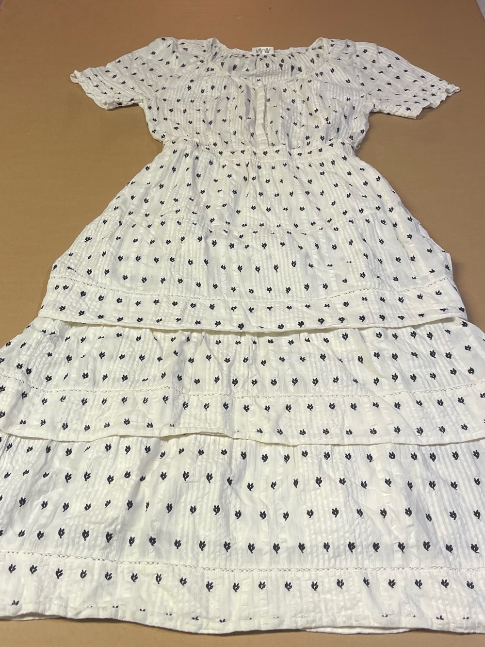 LoveShackFancy Polka Dot Heather Maxi Dress White Medium 100% Cotton